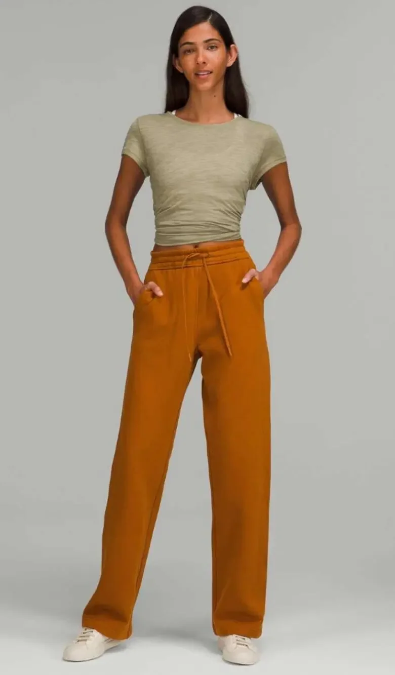 Lululemon Orange loungeful straight Leg Pants